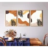 3 Parça Çerçeveli Dekoratif Boho Ahşap Tablo seti, Ev Dekoru, Soyut Tablo