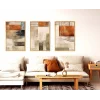 3 Parça Çerçeveli Dekoratif Soyut Ahşap Tablo seti, Ev Dekoru, Soyut Tablo