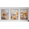 3 Parça Çerçeveli Kabartma Görünümlü Dekoratif Çiçekler Ahşap Tablo seti, Ev Dekoru, Soyut Tablo