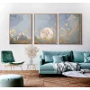 3 Parça Çerçeveli Soyut Ahşap Tablo Seti, Ev Dekoru