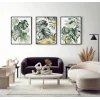 3 Parça Dekoratif Çiçekler Çerçeveli Ahşap Tablo seti, Ev Dekoru