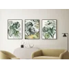 3 Parça Dekoratif Çiçekler Çerçeveli Ahşap Tablo seti, Ev Dekoru