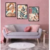 3 Parça Renkli Bohem Çerçeveli Ahşap Tablo seti, Ev Dekoru, Bohem