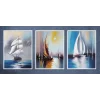 3 Parça Yelkenler Çerçeveli Tablo Life , Ev Dekoru , Soyut Tablo , Ahşap Tablo