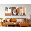 Bestablo 3 Parça Çerçeveli Bohem Ahşap Tablo Seti Bestablo