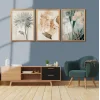 Bestablo 3 Parça Çerçeveli Boho Çiçekler Ahşap Tablo Seti Bestablo