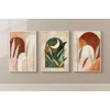 Bestablo 3 Parça Çerçeveli Dekoratif Boho Ahşap Tablo Seti, Ev Dekoru Bestablo