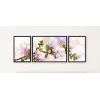Bestablo 3 Parça Çerçeveli Dekoratif Çiçekler Ahşap Tablo Seti Bestablo