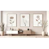 Bestablo 3 Parça Çerçeveli Dekoratif Çiçekler Ahşap Tablo Seti, Ev Dekoru Bestablo