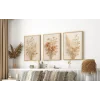 Bestablo 3 Parça Çerçeveli Dekoratif Çiçekler Ahşap Tablo Seti, Ev Dekoru Bestablo