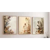 Bestablo 3 Parça Çerçeveli Dekoratif Renkli Çiçekler Ahşap Tablo Seti, Ev Dekoru Bestablo