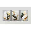 Bestablo 3 Parça Çerçeveli Dekoratif Soyut Çiçekler Ahşap Tablo Seti, Ev Dekoru Bestablo