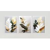 Bestablo 3 Parça Çerçeveli Dekoratif Soyut Çiçekler Ahşap Tablo Seti, Ev Dekoru Bestablo