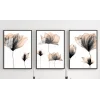 Bestablo 3 Parça Çerçeveli Dekoratif Sulu Boya Çiçekler Ahşap Tablo Seti Bestablo
