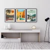 Bestablo 3 Parça Çerçeveli Manzara Ahşap Tablo Seti Bestablo