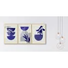 Bestablo 3 Parça Çerçeveli Mavi Boho Ahşap Tablo Seti Bestablo