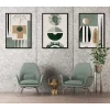 Bestablo 3 Parça Çerçeveli YEŞİL BOHEM Ahşap Tablo Seti Bestablo