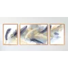 Dekoratif Kuş Tüyü, Çerçeveli Ahşap Tablo Seti, 3 Parça , Ev Dekoru, Duvar Tablosu