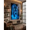 Neon Mavi Leopar / Panter Konseptli Cam Tablo