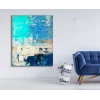 TURKUAZ MAVİ SOYUT KANVAS TABLO