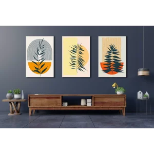 3 PARÇA DEKORATİF BOHO KANVAS TABLO