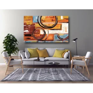 DEKORATİF SOYUT ÇİZGİLER KANVAS TABLO