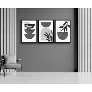 Bestablo 3 Parça Çerçeveli Dekoratif Boho Ahşap Tablo Seti Bestablo