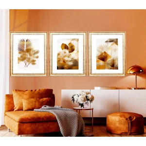 Bestablo 3 Parça Eskitme Çerçeveli Dekoratif Çiçekler Ahşap Tablo Seti Bestablo