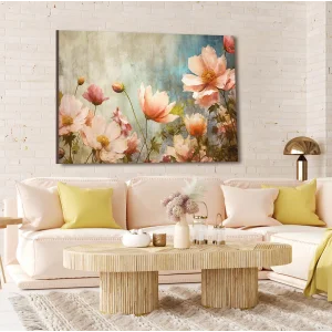 Bestablo Dekoratif Renkli Çiçekler Kanvas Tablo Bestablo