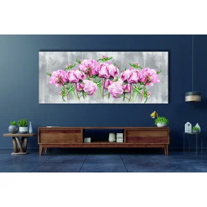 DEKORATİF PEMBE ÇİÇEKLER KANVAS TABLO