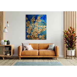 ELMA ÇİÇEĞİ DESENLİ KANVAS TABLO