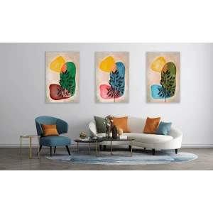 TAŞ VE YAPRAK SOYUT KANVAS TABLO