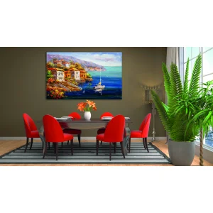 YAĞLI BOYA GÖRÜNÜMLÜ MANZARA KANVAS TABLO