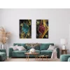 2 Parça Soyut Yaprak Kanvas Tablo