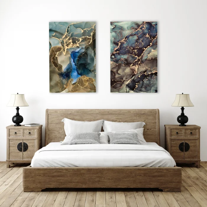 2 Parça Soyut Kanvas Tablo