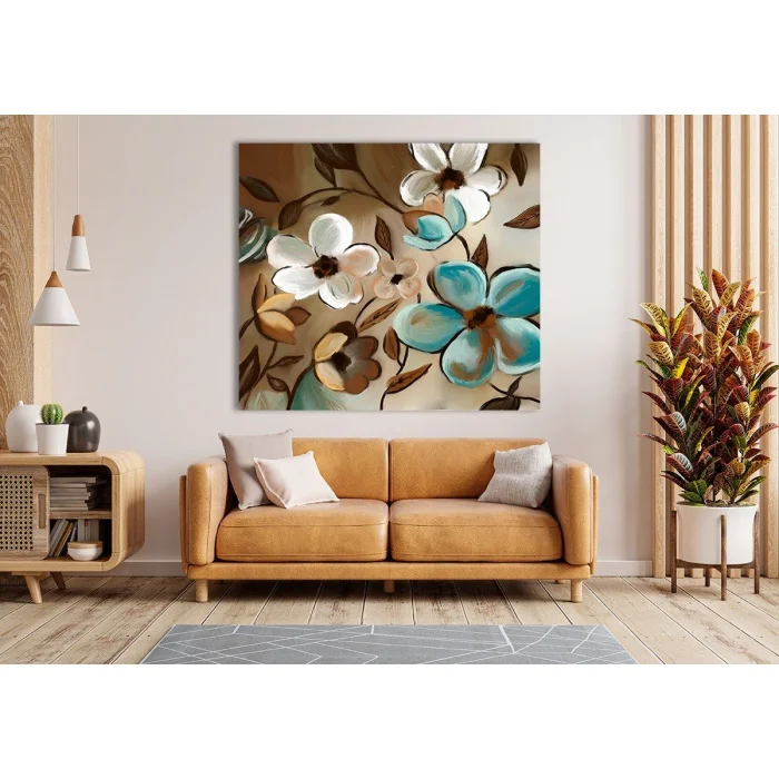 DEKORATİF ÇİÇEKLER KANVAS TABLO
