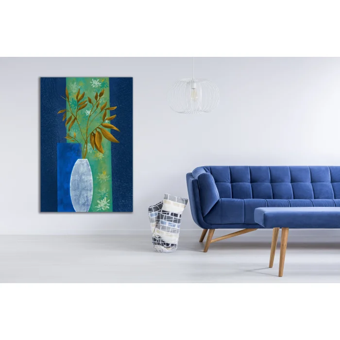 Dekoratif Vazoda Çiçek Kanvas Tablo