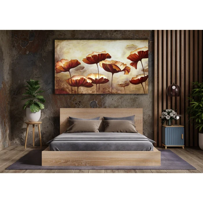 ESKİTME ÇİÇEKLER KANVAS TABLO