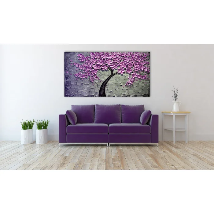 KABARTMA GÖRÜNÜMLÜ MOR ÇİÇEK