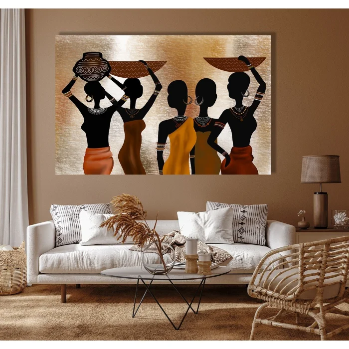 SİYAHİ KADINLAR SOYUT KANVAS TABLO