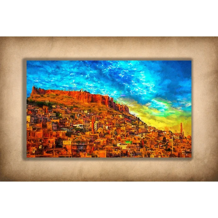 YAĞLI BOYA GÖRÜNÜMLÜ MARDİN KANVAS TABLO
