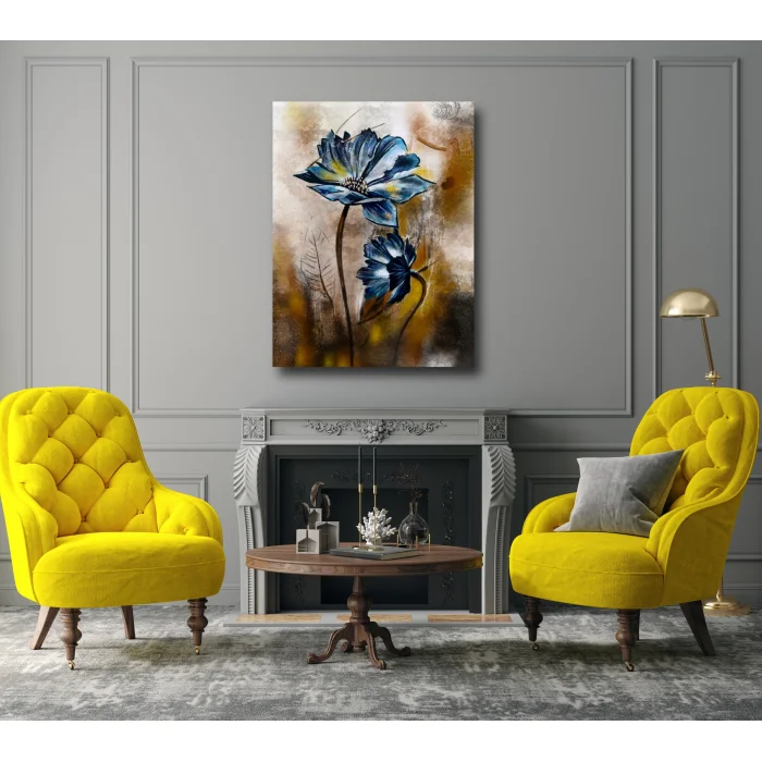 DEKORATİF ÇİÇEK KANVAS TABLO