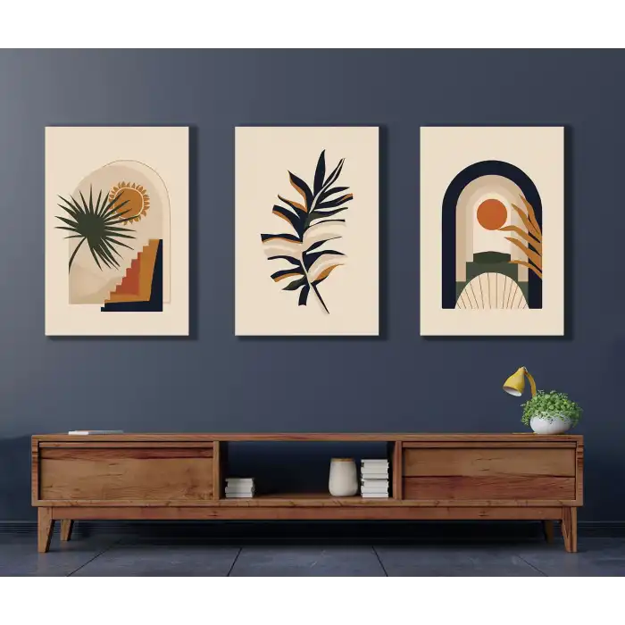 BOHO STYLE 3 PARÇA KANVAS TABLO