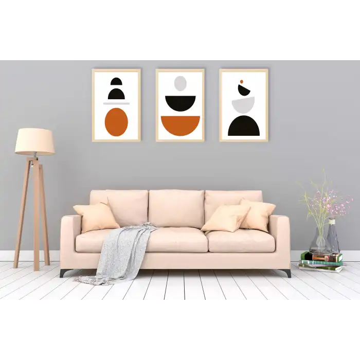 3lü Dekoratif Çerçeveli Ahşap Tablo , Ev Dekoru , Soyut Tablo , Ahşap Tablo