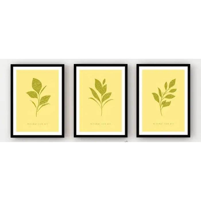 3 Parça Dekoratif Çiçekler Çiçekler Ahşap Tablo Seti