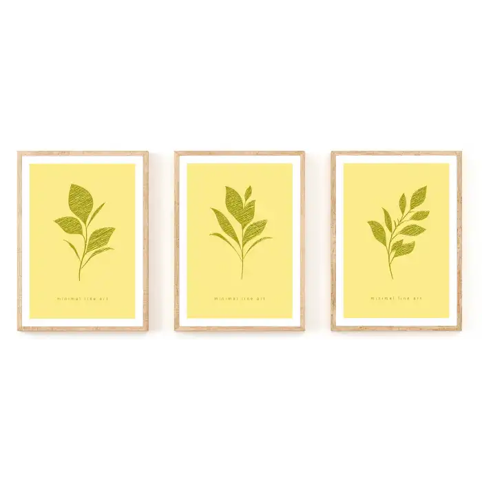 3 Parça Dekoratif Çiçekler Çiçekler Ahşap Tablo Seti