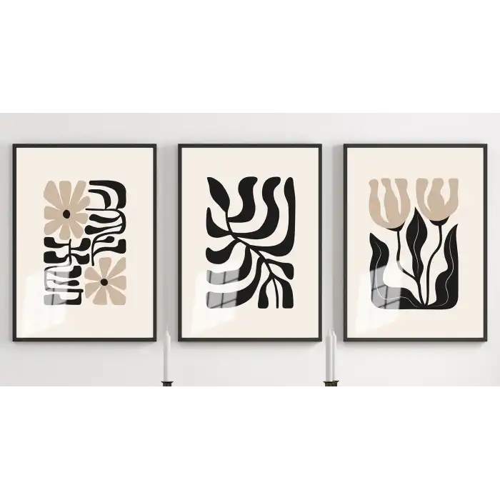 Bestablo 3 Parça Çerçeveli Dekoratif Ahşap Tablo Seti Bestablo