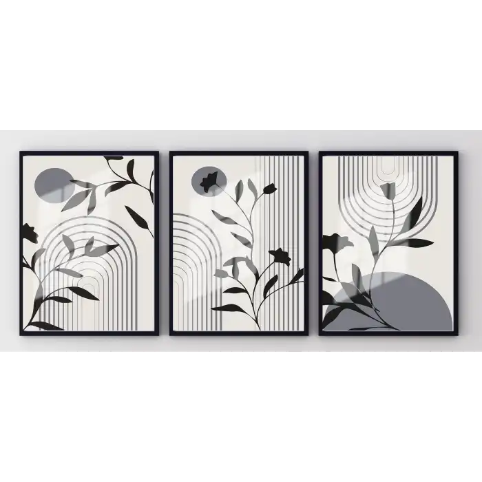 Bestablo 3 Parça Çerçeveli Dekoratif Ahşap Tablo Seti Bestablo
