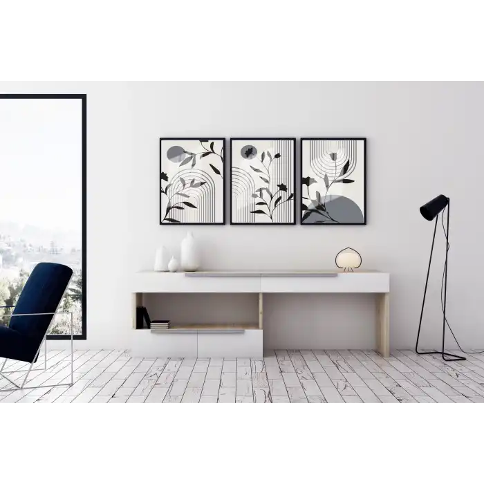 Bestablo 3 Parça Çerçeveli Dekoratif Ahşap Tablo Seti Bestablo