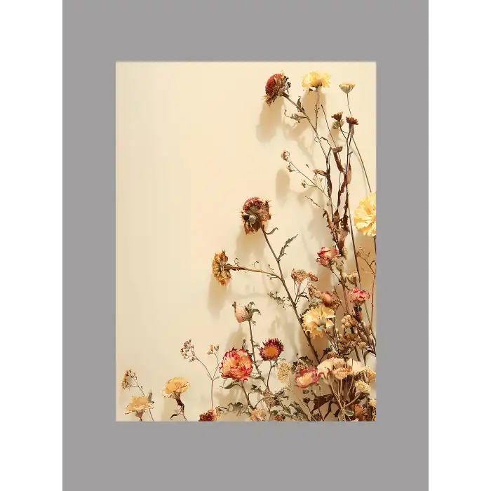 Bestablo 3 Parça Çerçeveli Dekoratif Renkli Çiçekler Ahşap Tablo Seti, Ev Dekoru Bestablo